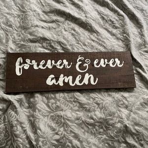 forever & ever amen wooden sign